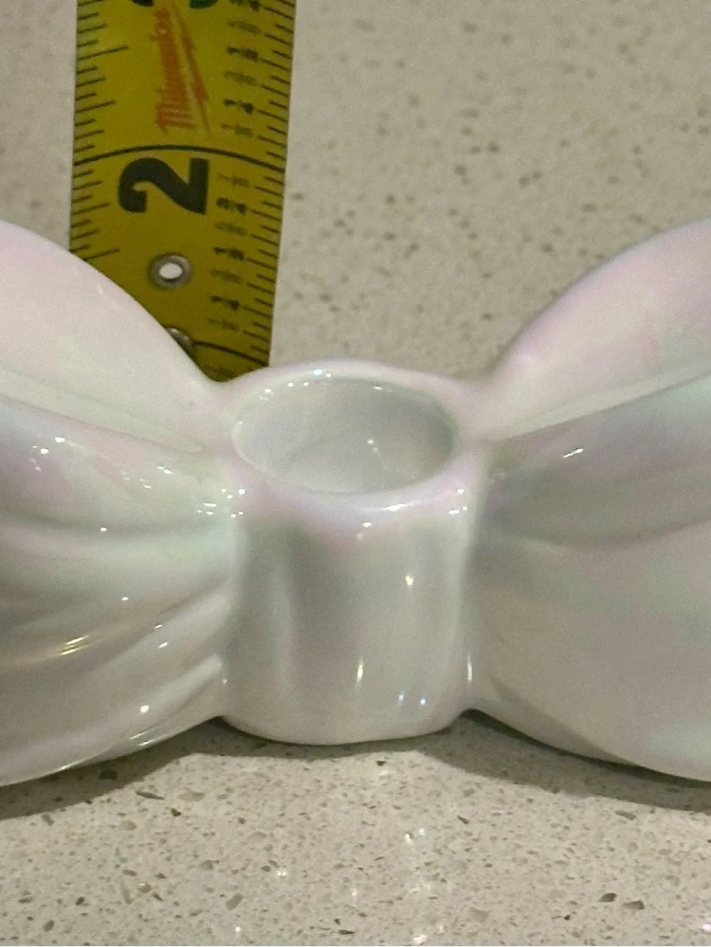 Target Iridescent White Ceramic Bow Candle Holder